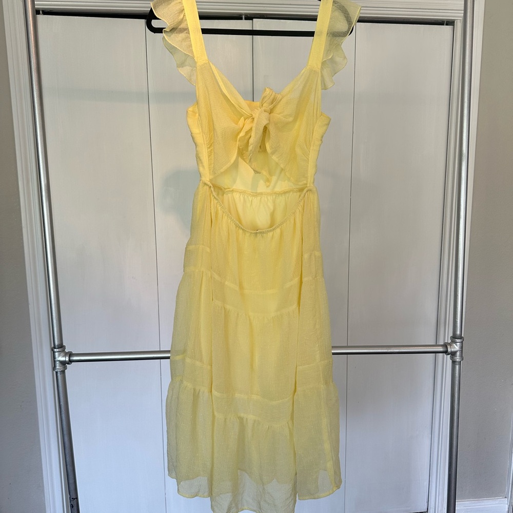 Yellow Ruffle Strap Dress - Picture 4 of 5